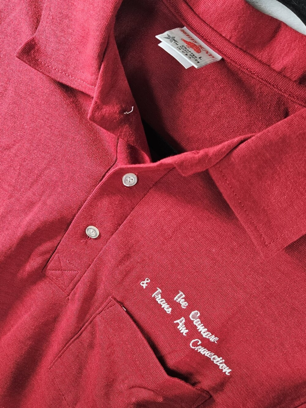 VTG Red Kap Polo Shirt Mens Large *Fits Medium Red Embroidered Trans Am Camaro